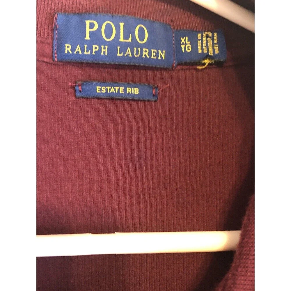 Polo Ralph Lauren Estate Rib Sweater Men XL  Cotton 1/4 Zip Pullover Pony